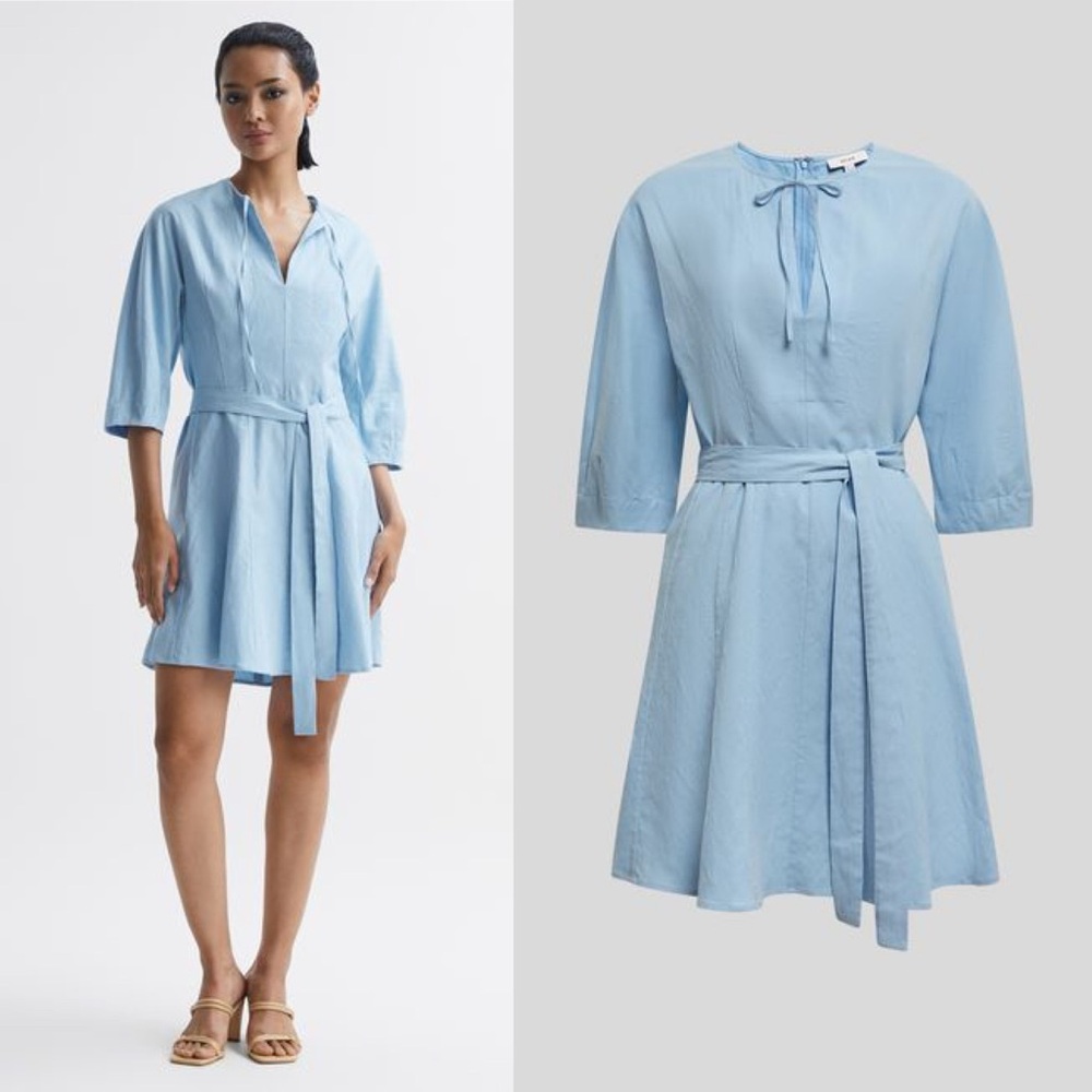 NWT Reiss Frieda Linen Blend Dress